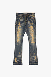 Tearaway Stacked Flare Jean Dark Vintage Washed