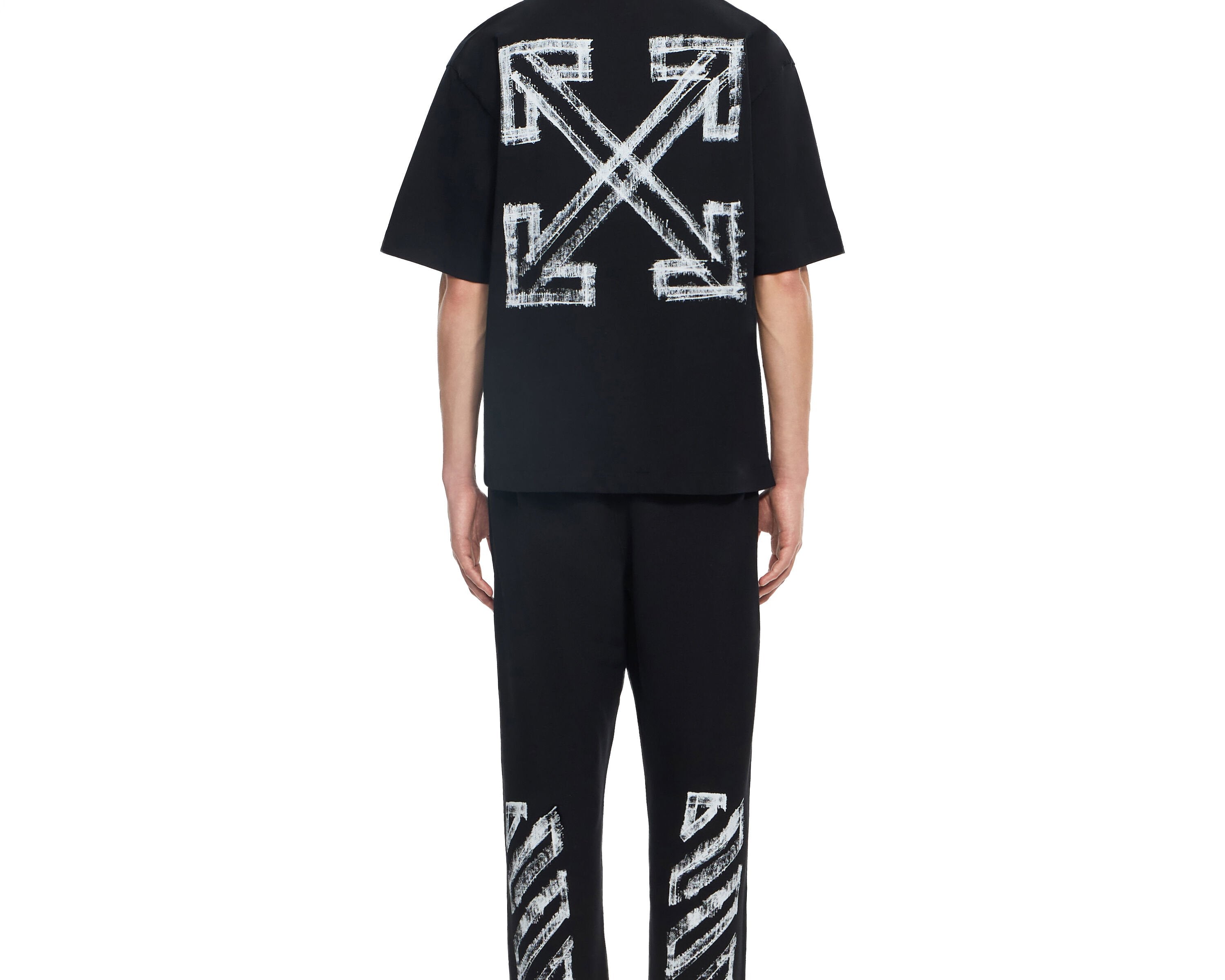 Off-White Motion Arrow Skate T-Shirt Black model back