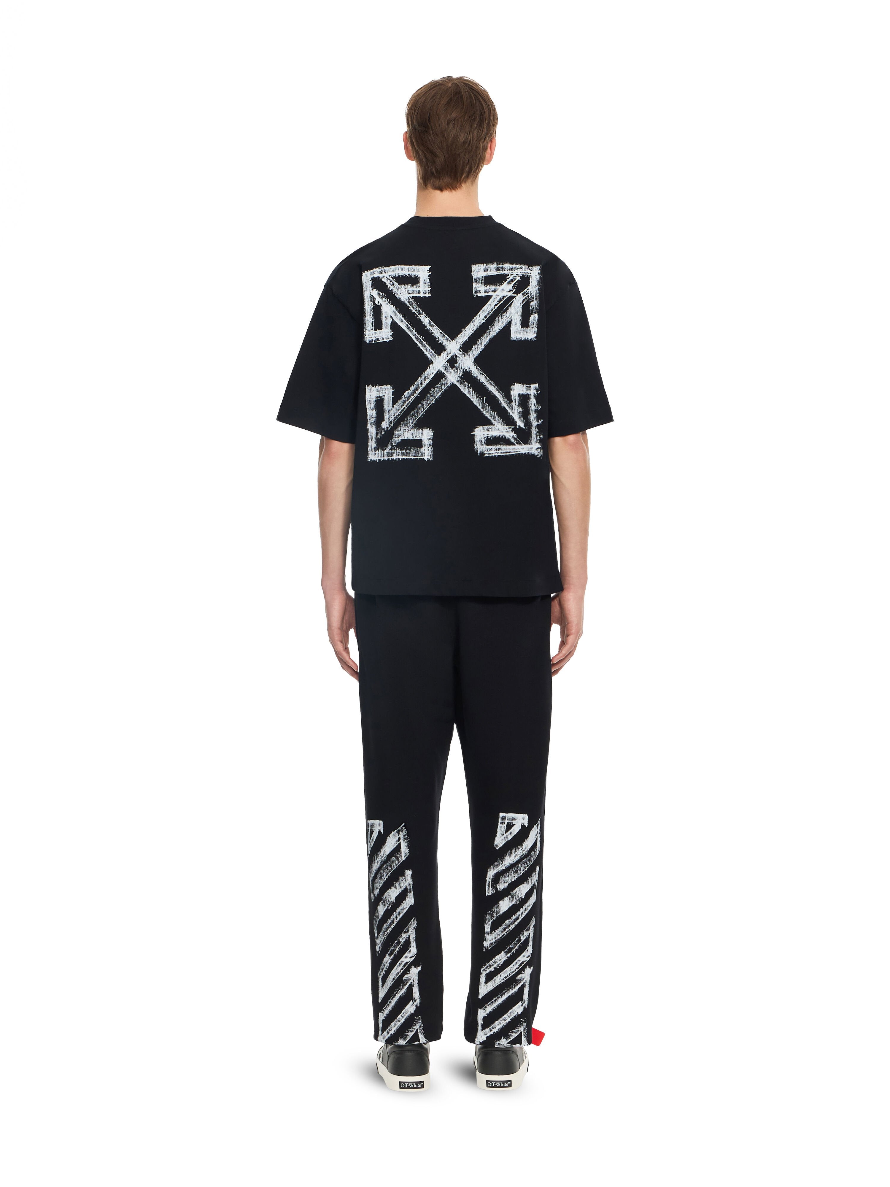 Off-White Motion Arrow Skate T-Shirt Black model back