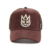 Shimuchan Vintage Brown Trucker Hat – Mesh Back, Logo Cap