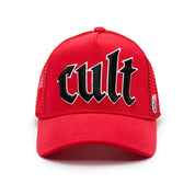 Cult's Old English Cult Logo Hat in High-Risk Red