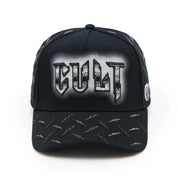 Cult's Logo Mesh Back Trucker Hat "Instruments" in Black