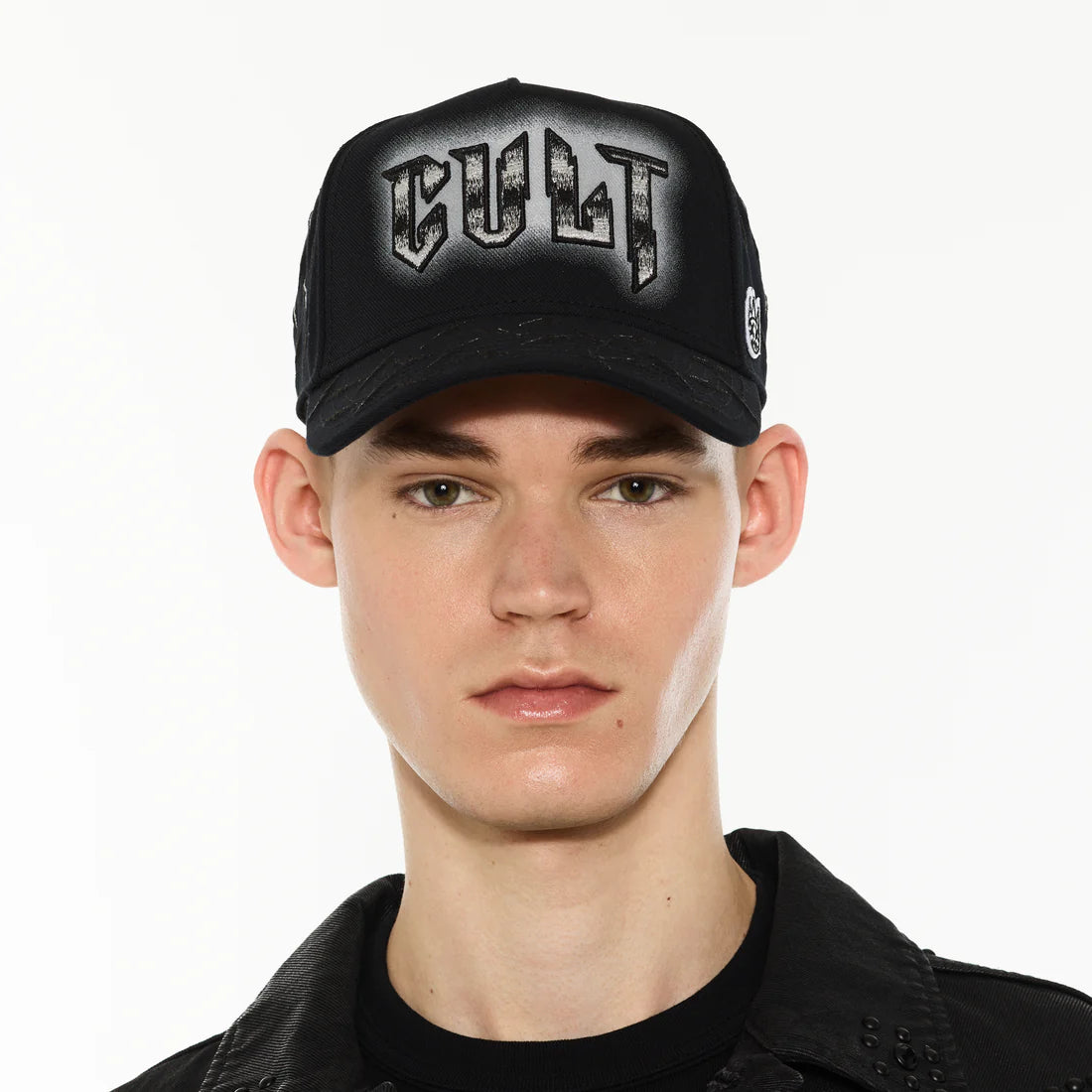 Cult's Logo Mesh Back Trucker Hat "Instruments" in Black
