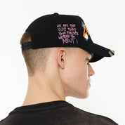 Cult's Logo Mesh Back Trucker Hat "Cult Graffiti" in Black