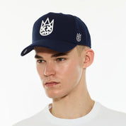 Cult's Logo Mesh Back Trucker Hat "Shimuchan" in Midnight Blue