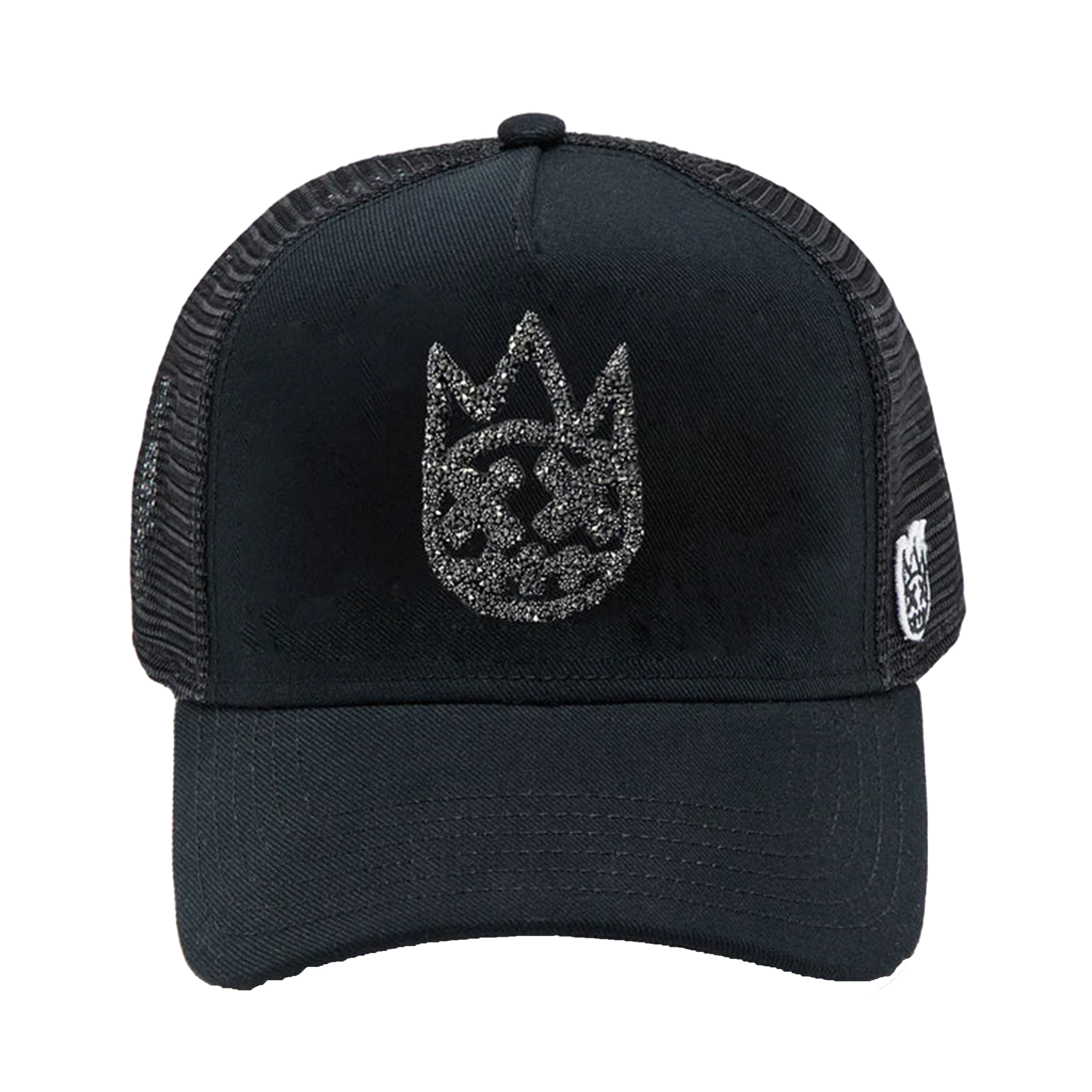 Cult's Crystal Logo Mesh Back Trucker Hat in Black