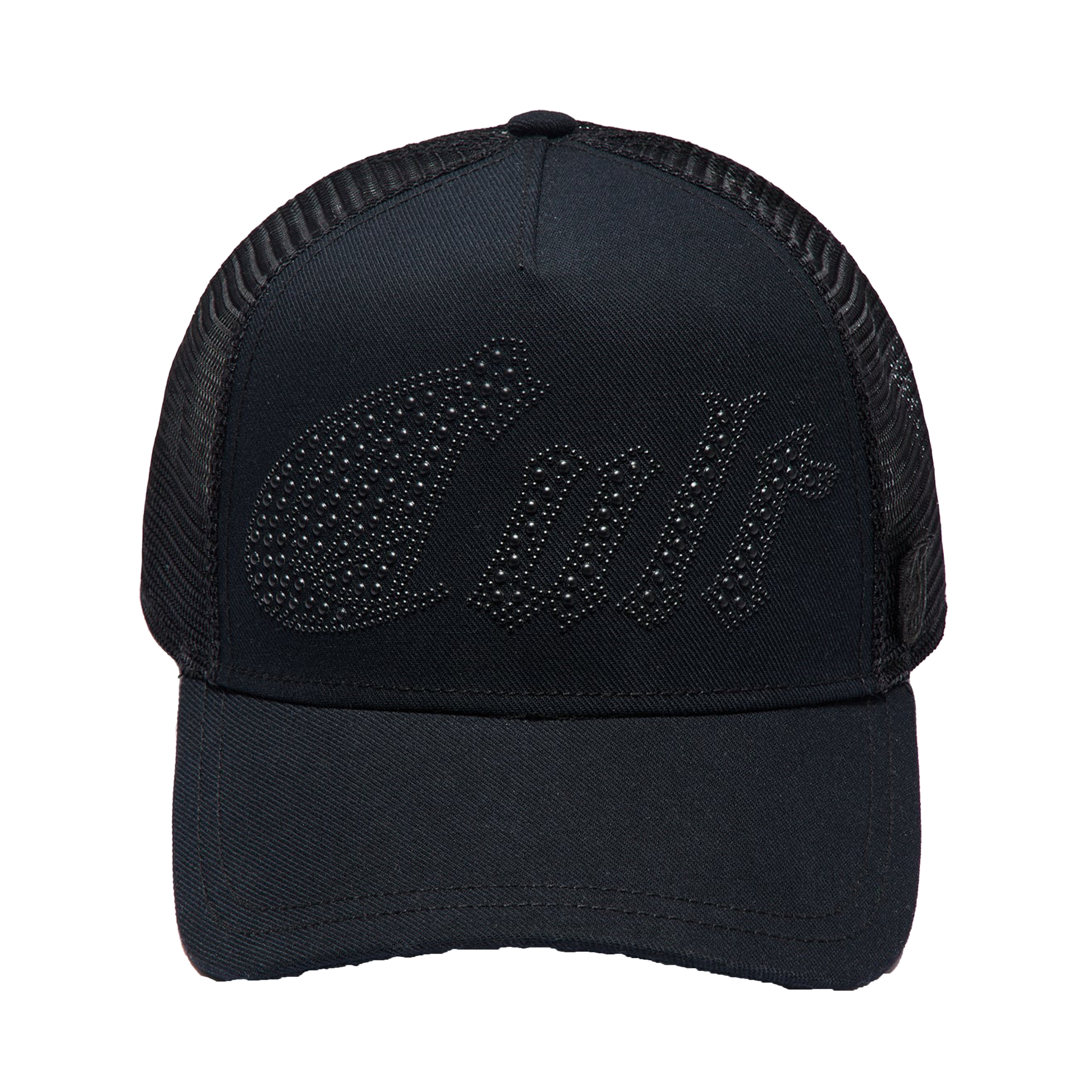 Cult of Individuality Metal Studs Mesh Back Trucker Hat in Black