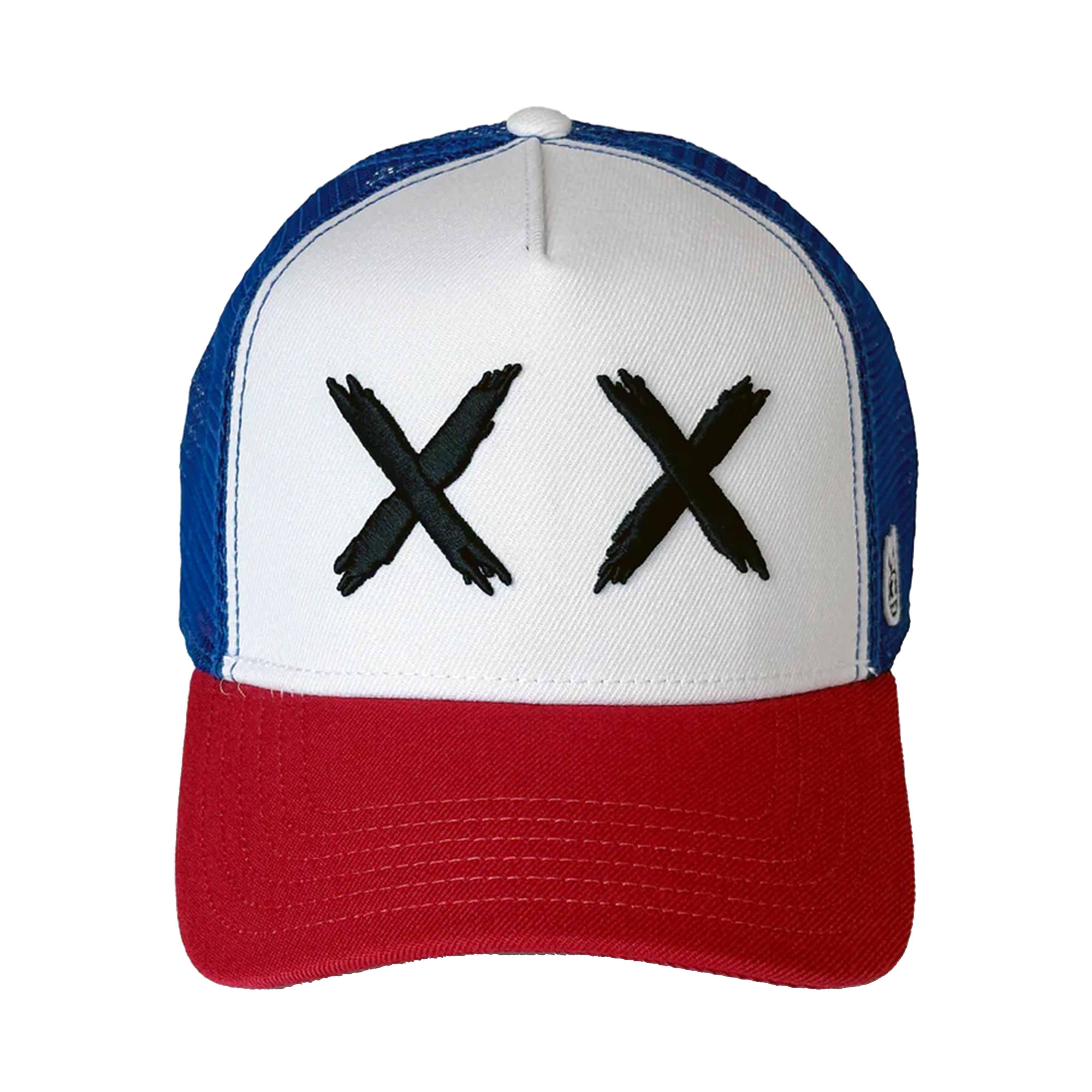 Cult's XX Visor Royal Mesh Trucker Hat in White/Red