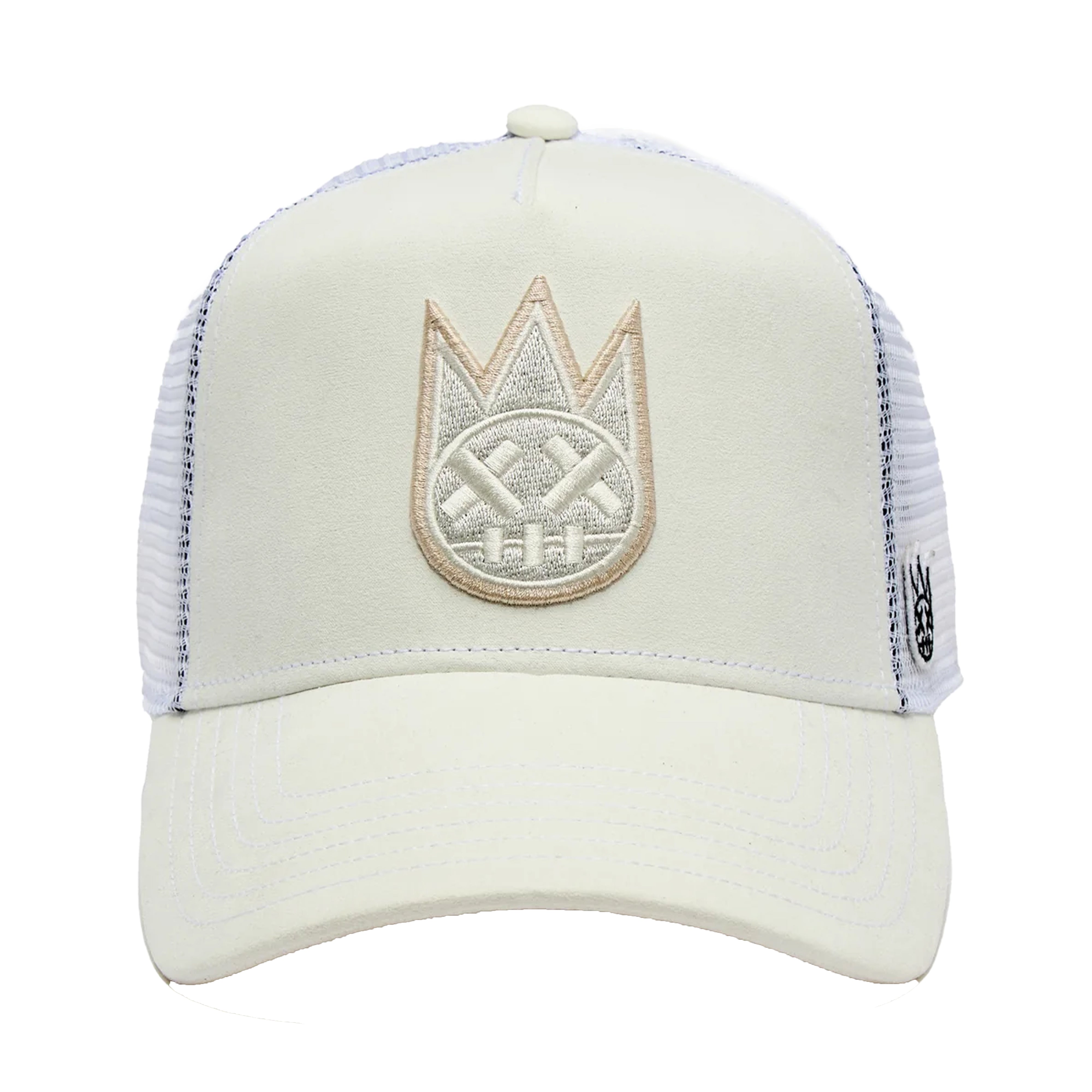 Cult of Individuality Cult's Clean Logo Mesh Back Trucker Hat in Winter White (625AC-CH43A)
