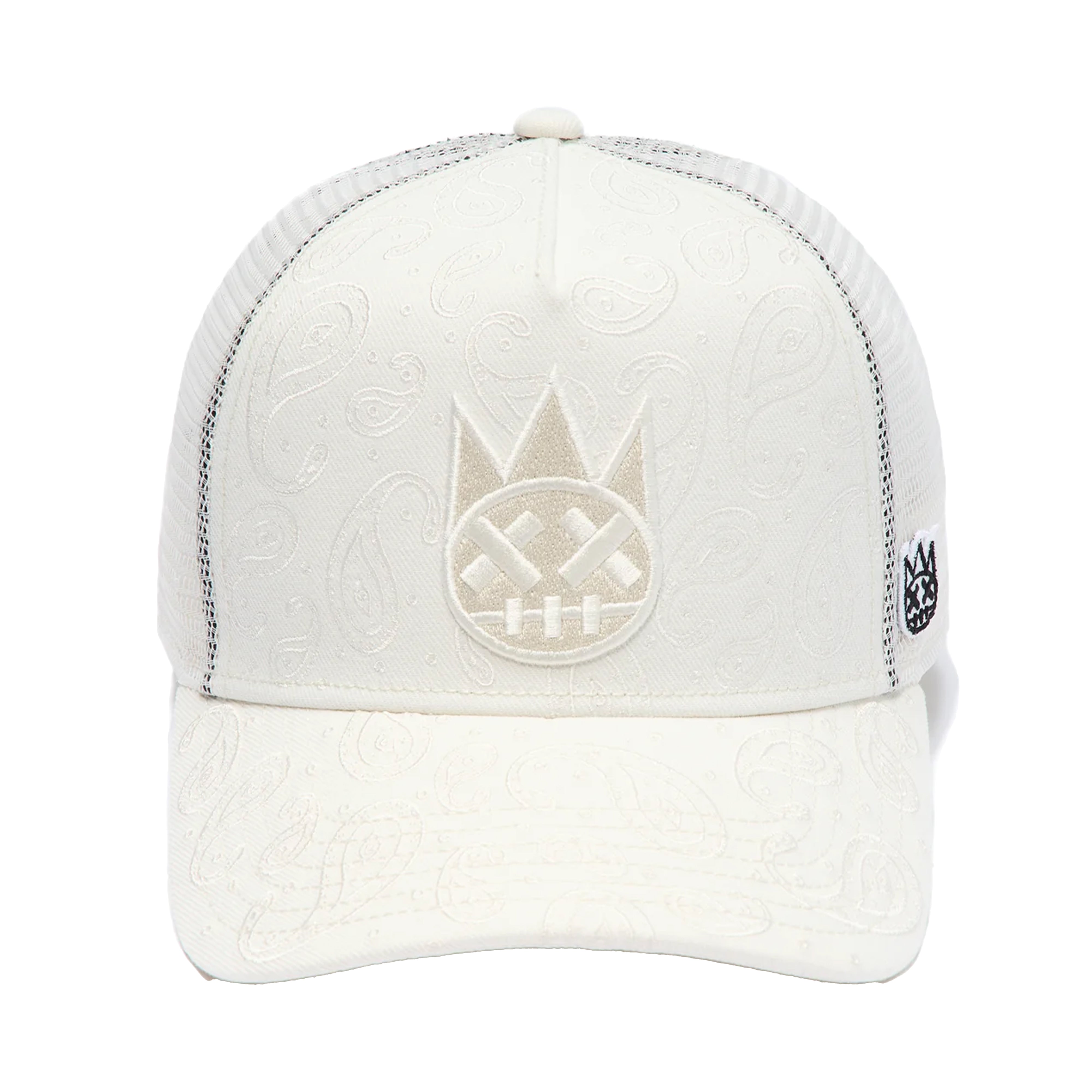 Cult of Individuality Cult's Mesh Back Trucker Hat "Paisley" In Winter White (626AC-CH60A)