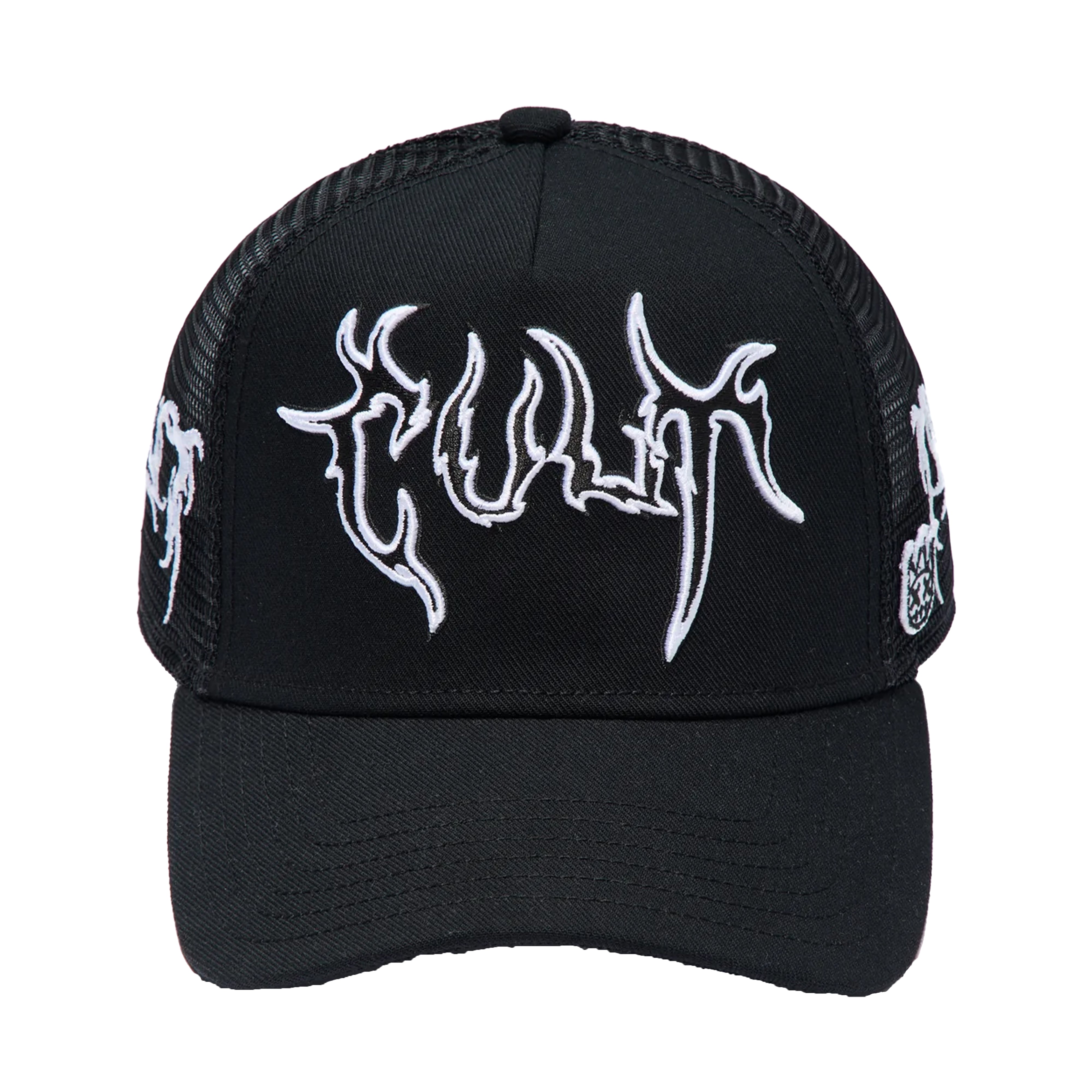 Cult of Individuality Cult's Mesh Back Trucker Hat "Raven" In Black (626AC-CH83A)
