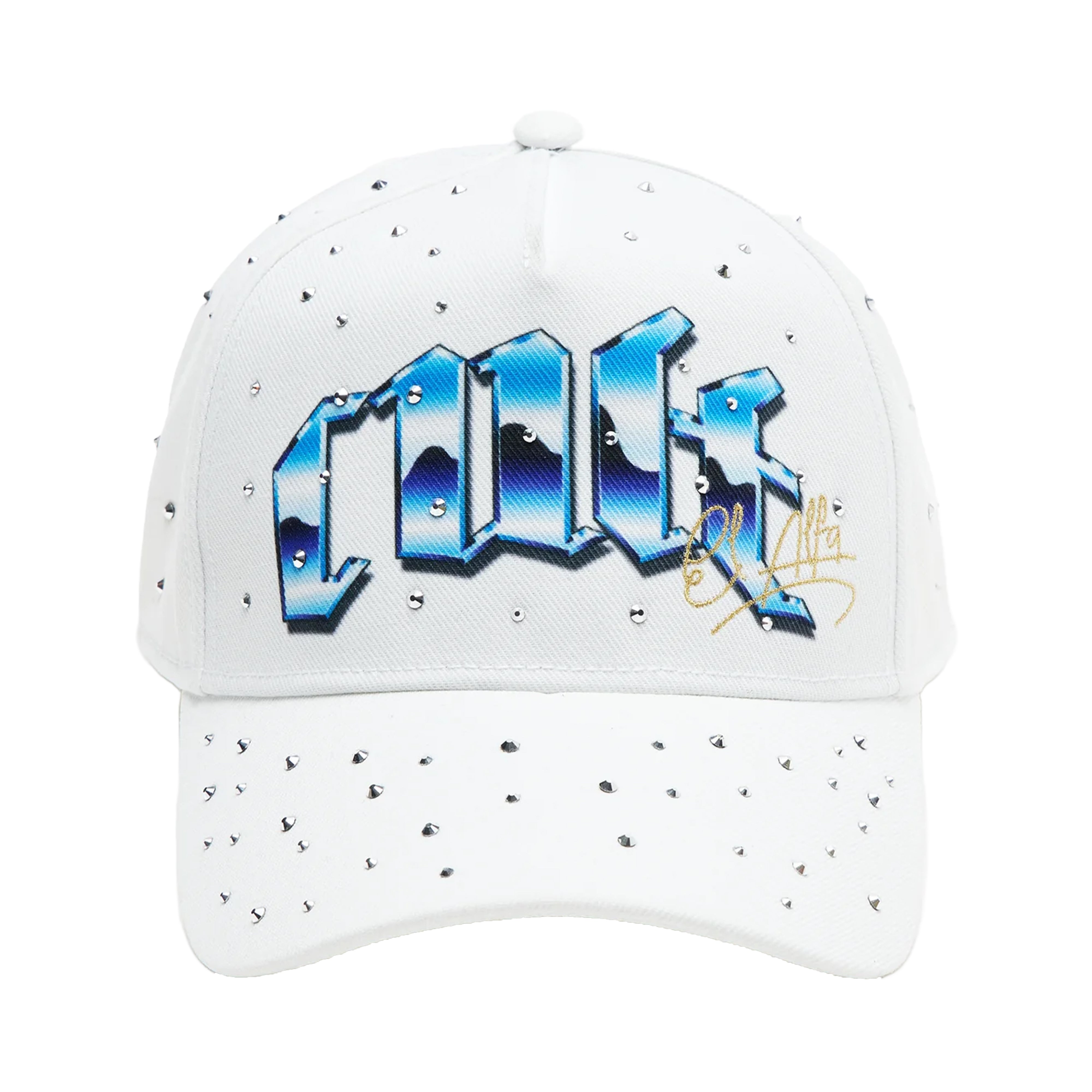 Cult of Individuality Cult x El Alfa Premium Logo 5 Panel A Frame Trucker Hat "Panther" in Winter White (625B8-CH106A)