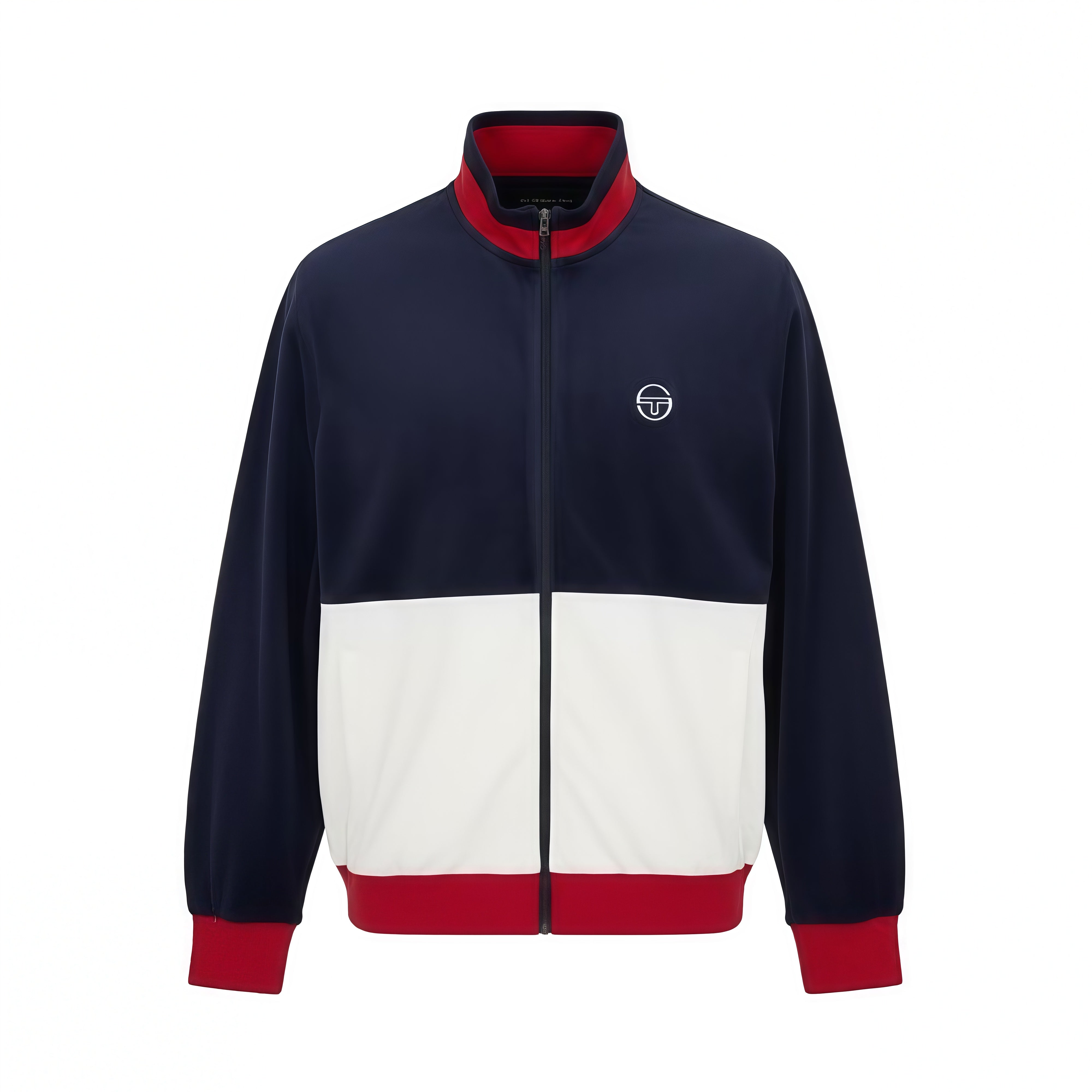 Foggia Velour Debossed Track Jacket- Maritime Blue