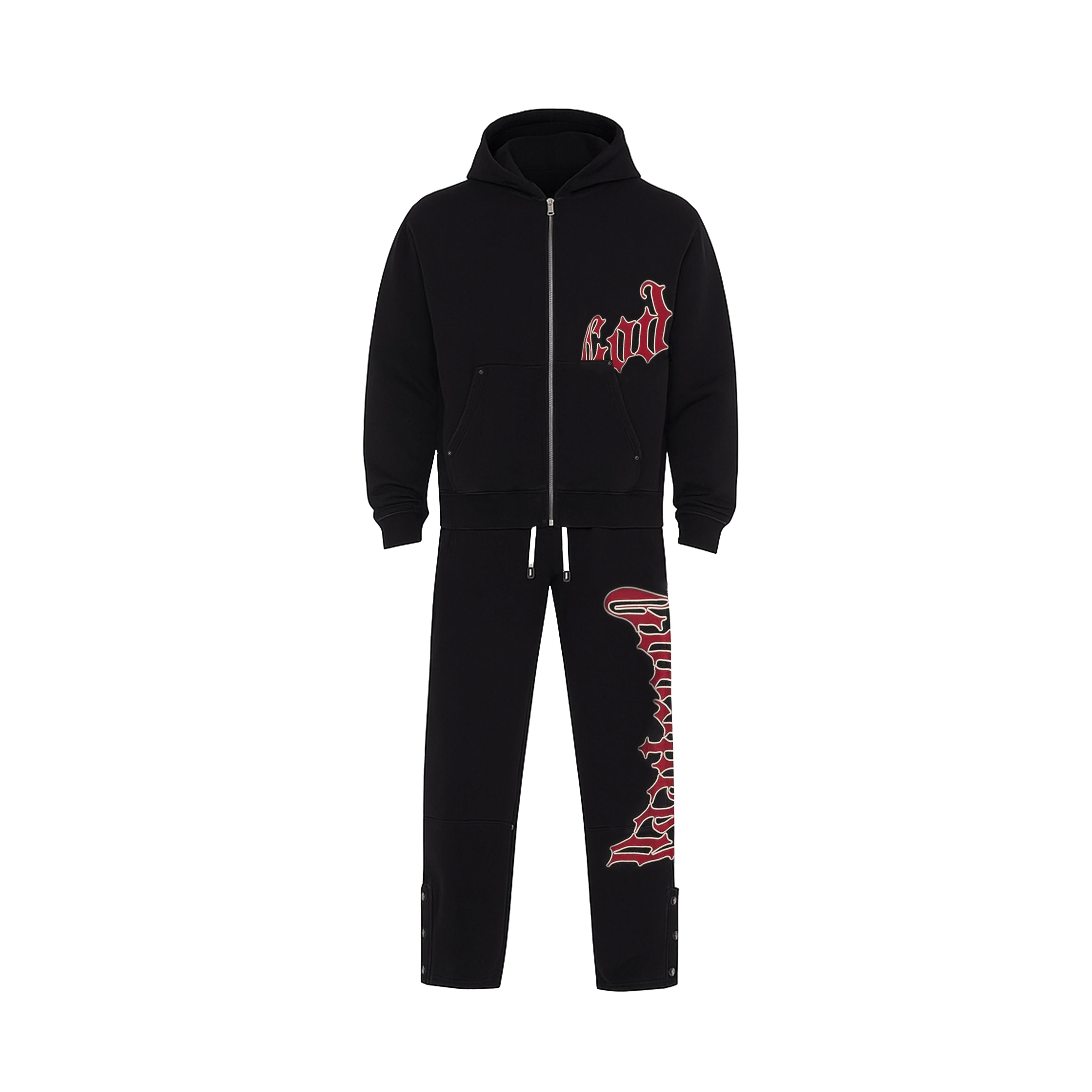 God Speed OG Logo Sweatsuit V2 (Black/Red)