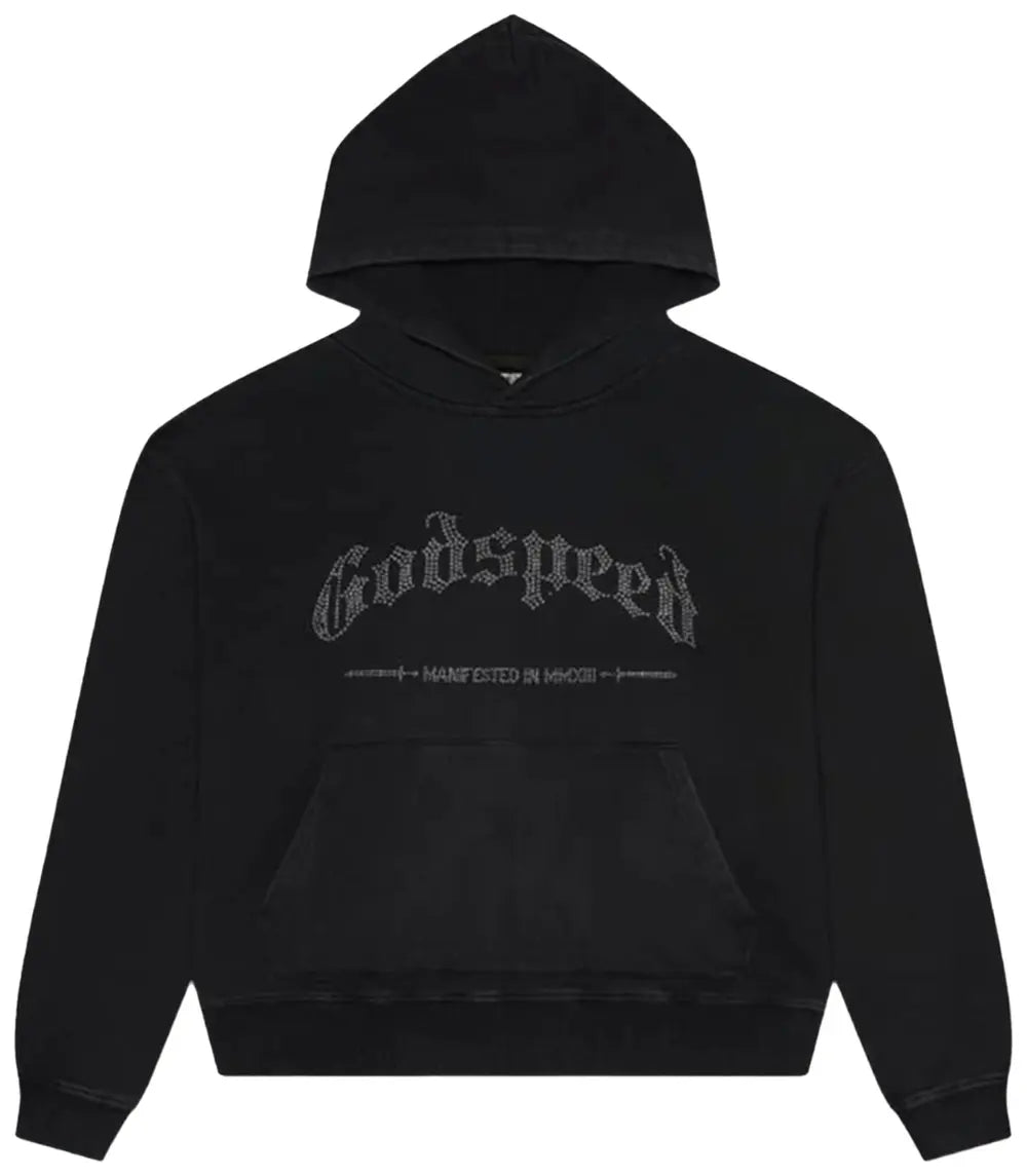 Godspeed Studded OG Logo Hoodie 'Black Wash'