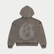 Godspeed Studded Og Logo Hoodie - GREY WASH