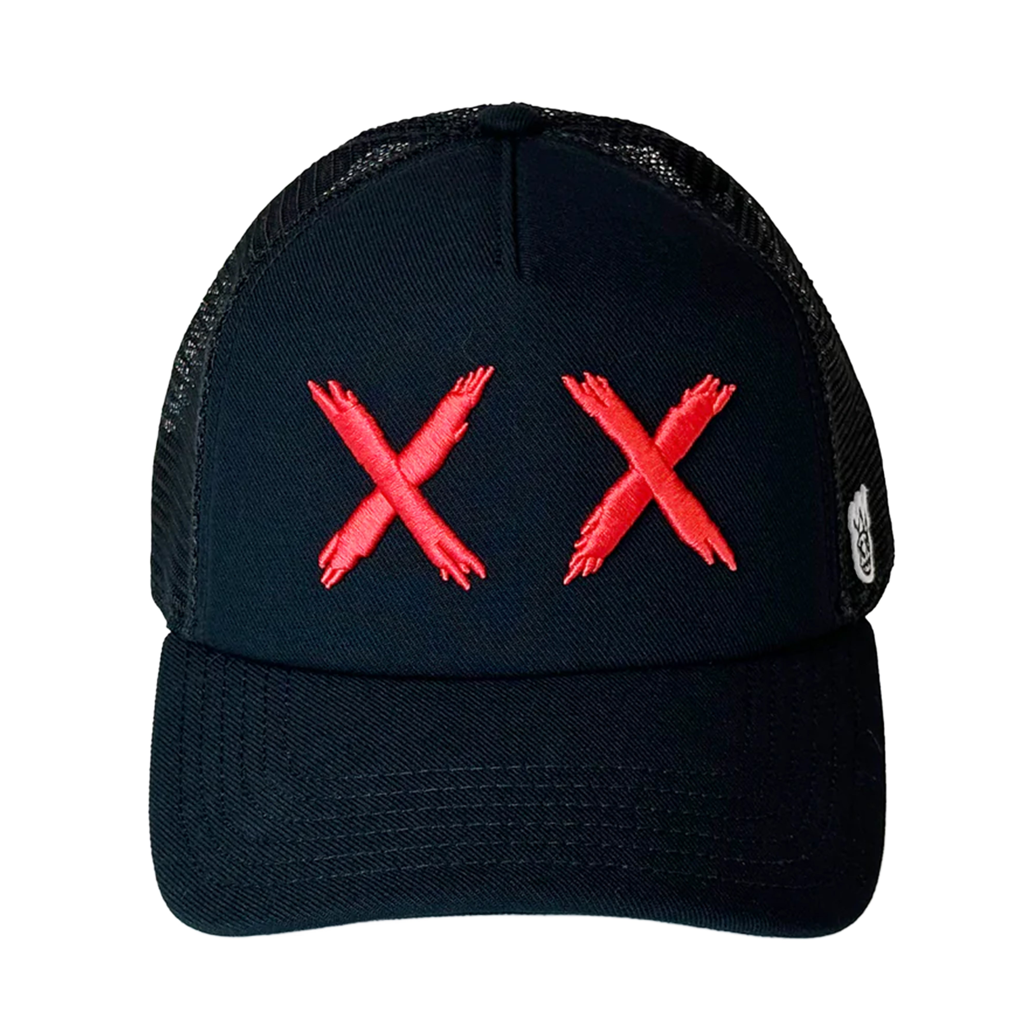 MESH BACK TRUCKER CURVED VISOR XX RED & BLACK