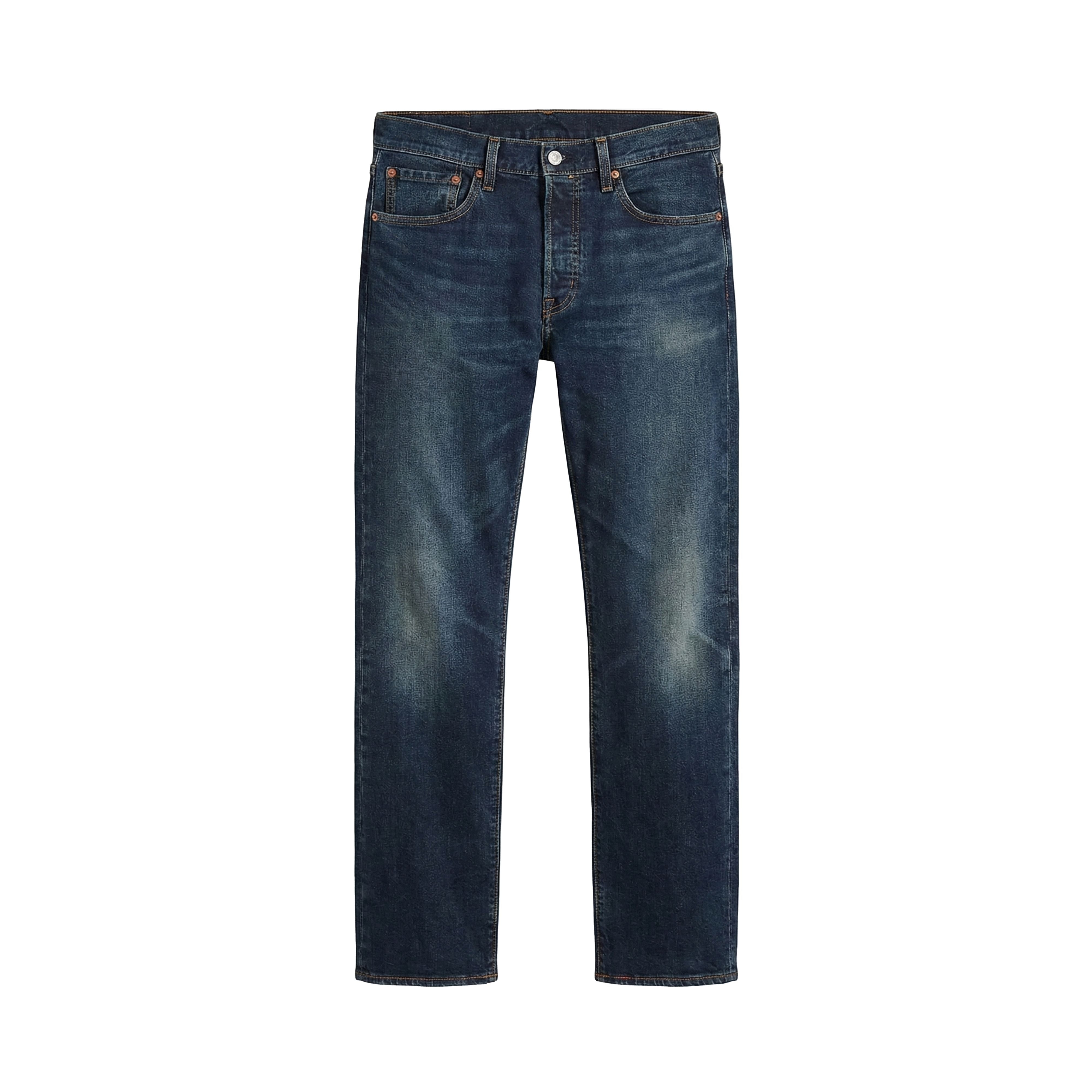 Men's 501 Blue Straight Fit Mid Rise Jeans