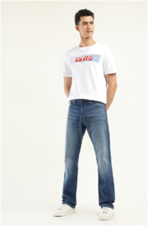 Men's 550 Blue Loose Fit Mid Rise Jeans