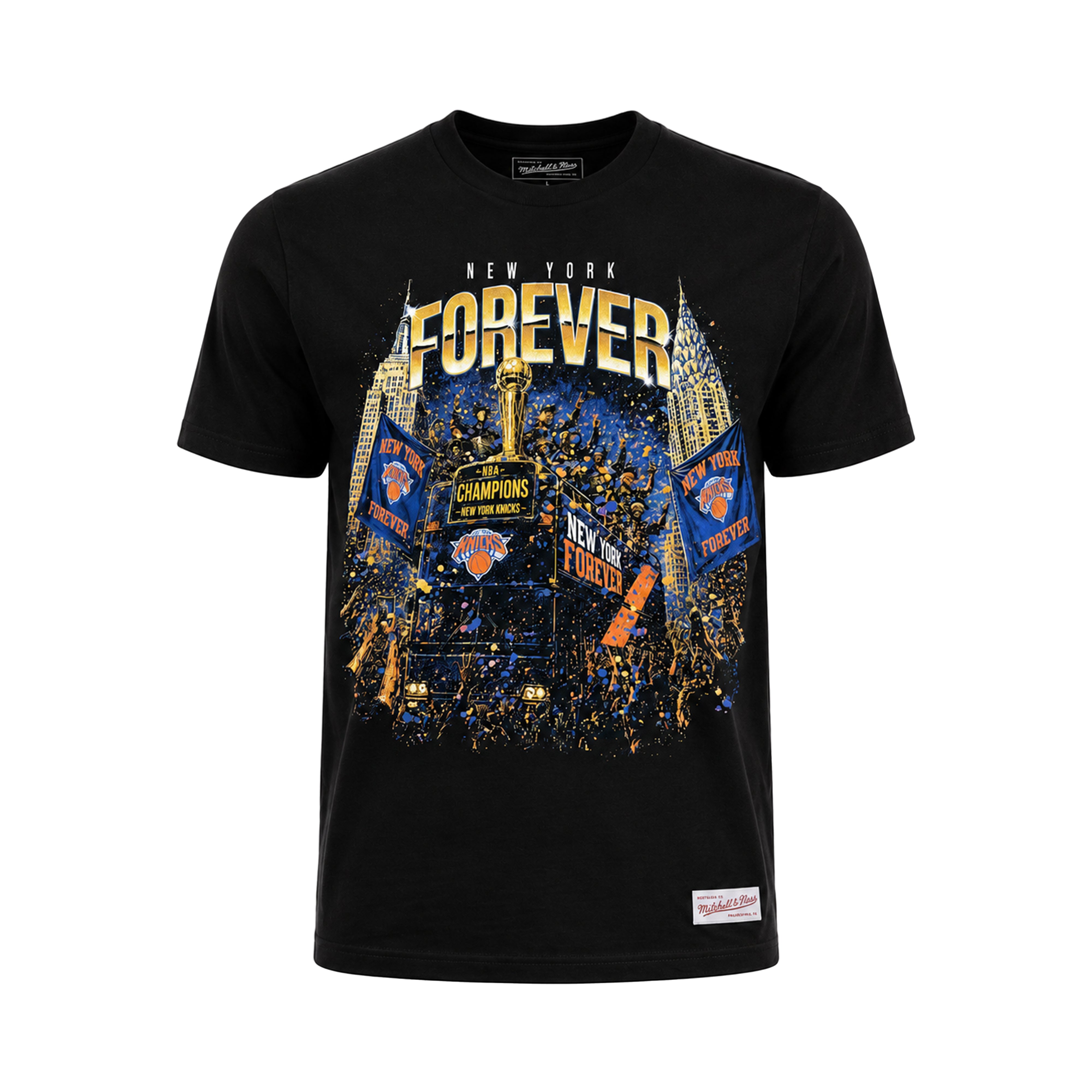 NBA CANYON OF HEROES TEE NEW YORK KNICKS BLACK (SS22383-NYKBLCK)
