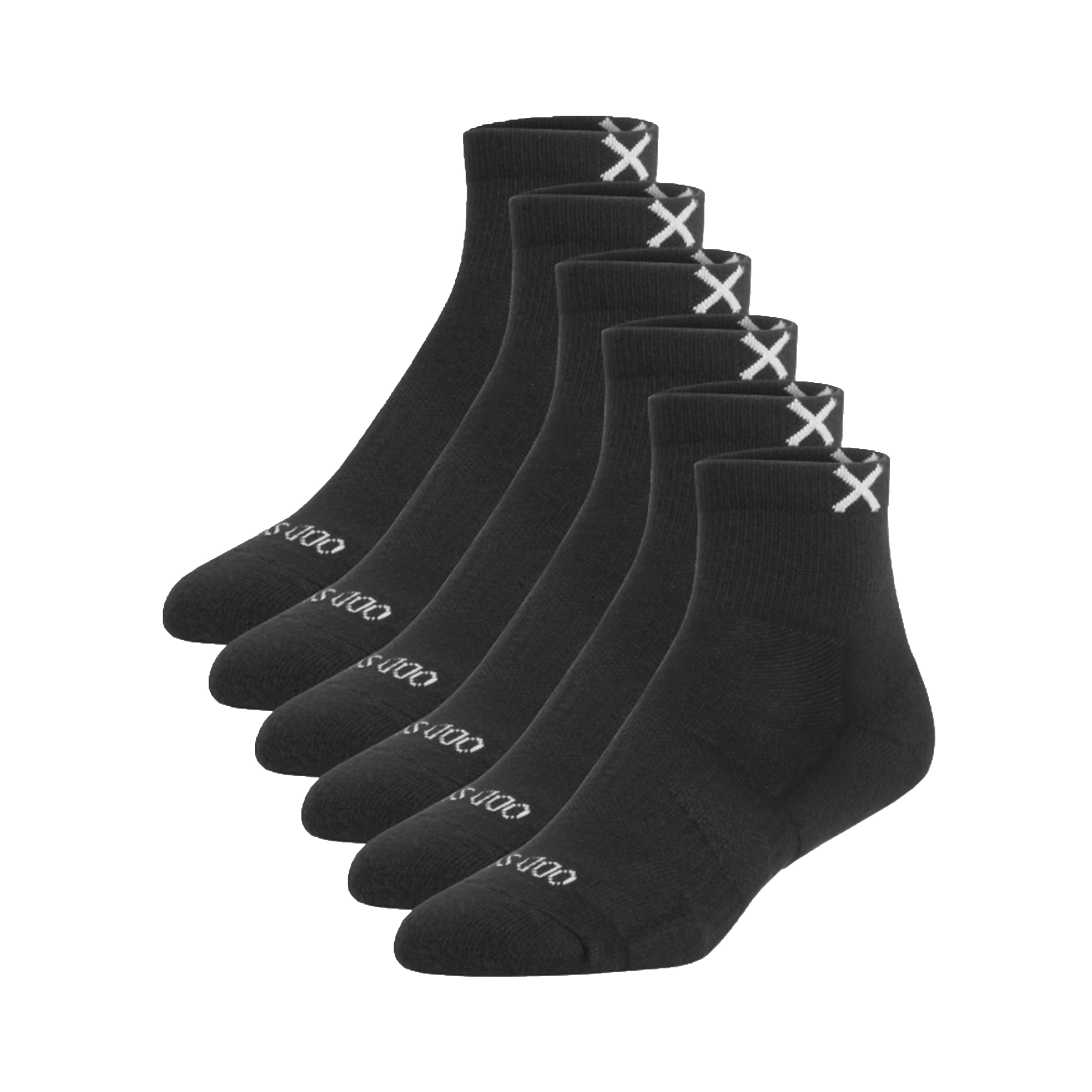 Odd Sox Basix Everyday Quarter Socks Black 6-Pack (39585BXM6PKQB)