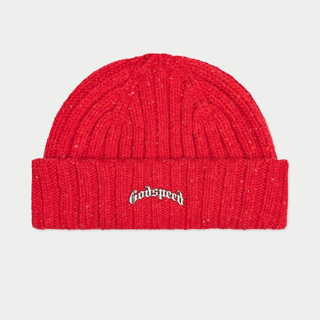 God Speed OG Logo Emblem Beanie (Red Speckle)