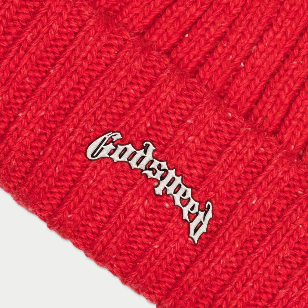God Speed OG Logo Emblem Beanie (Red Speckle)