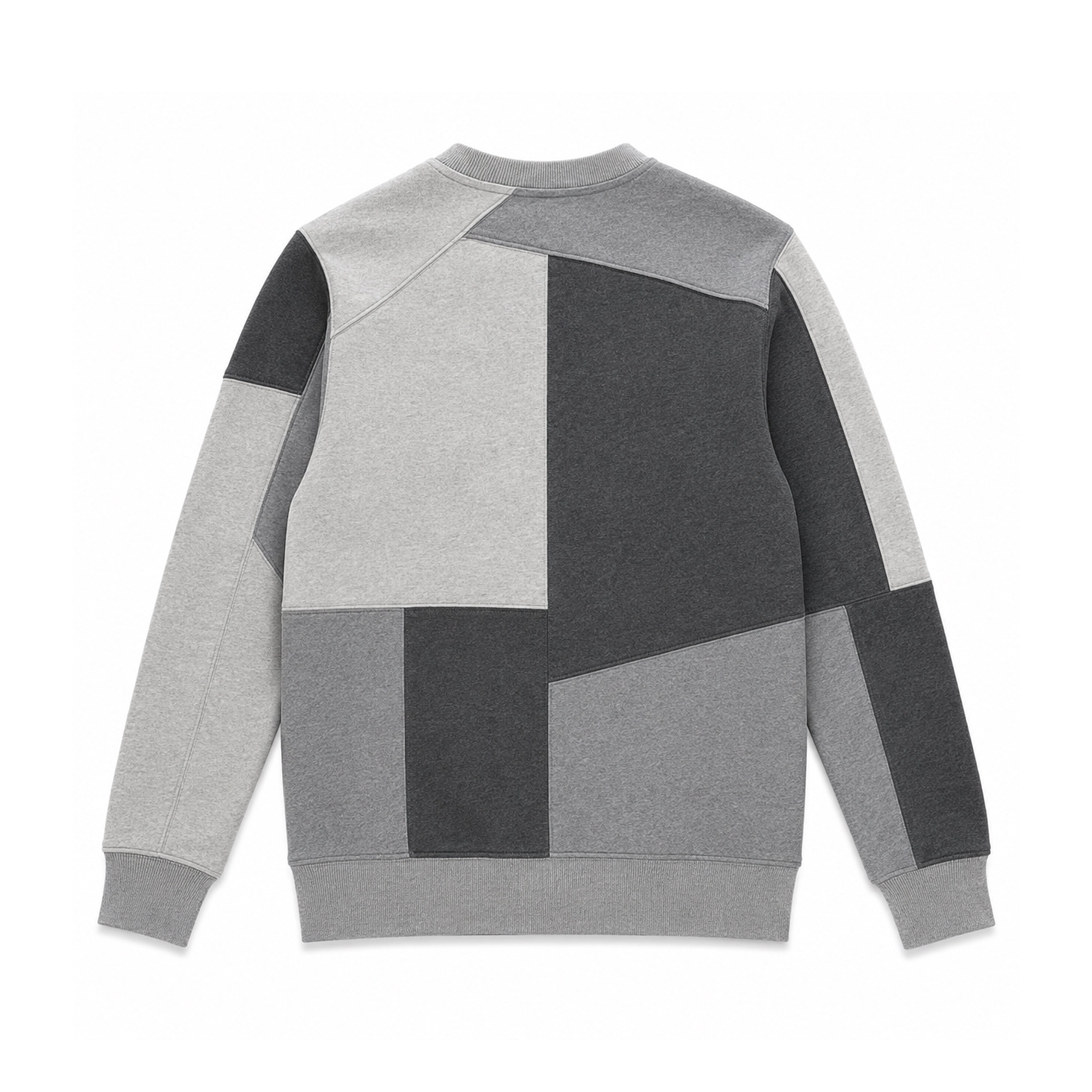 Only One-MEN-Grey Patchwork Crewneck