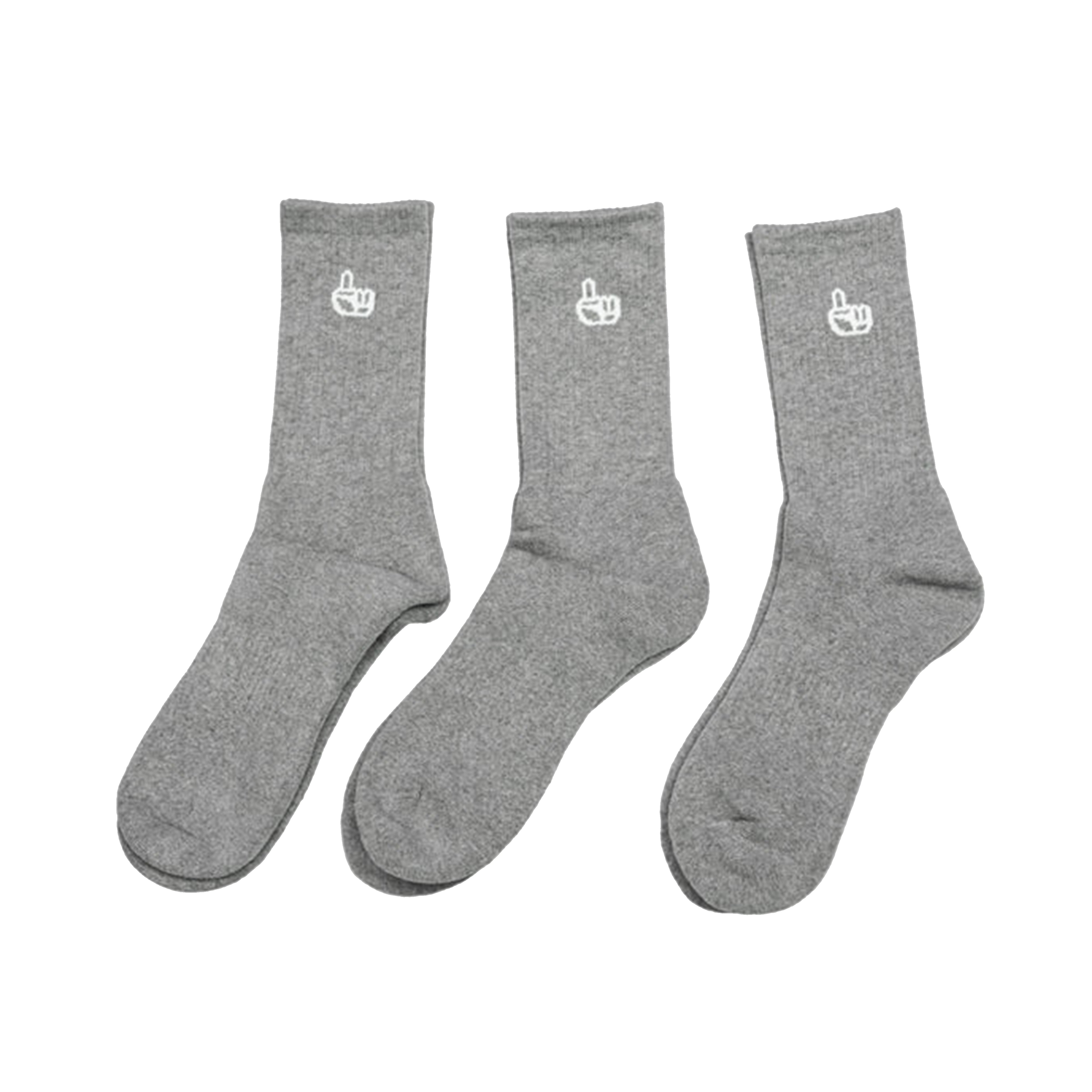 Only One-Smaller Finger Logo Pack of 3 Crew Sock (Gray)
