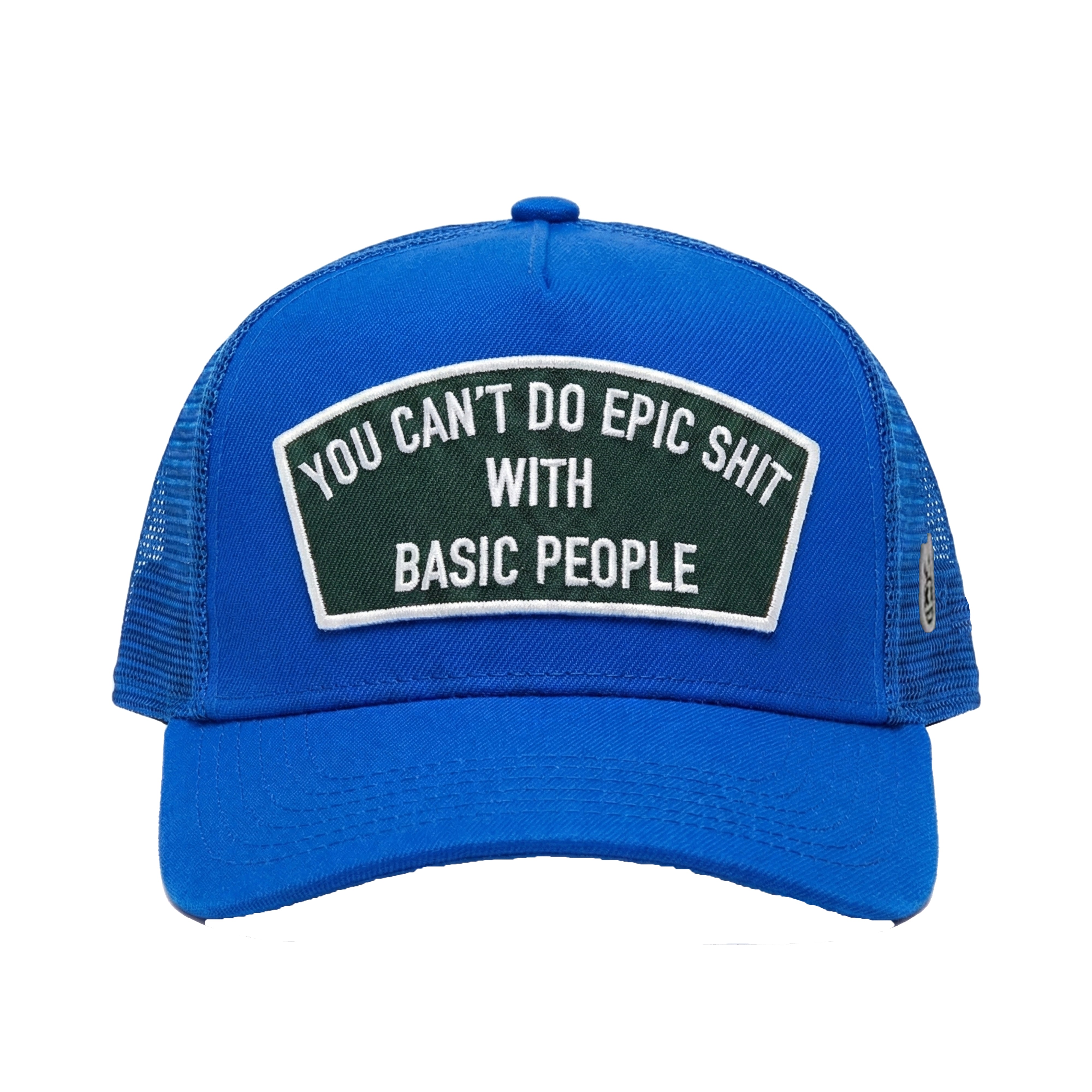 Royal Blue Trucker Hat – Epic Design, Mesh Back, Curved Visor