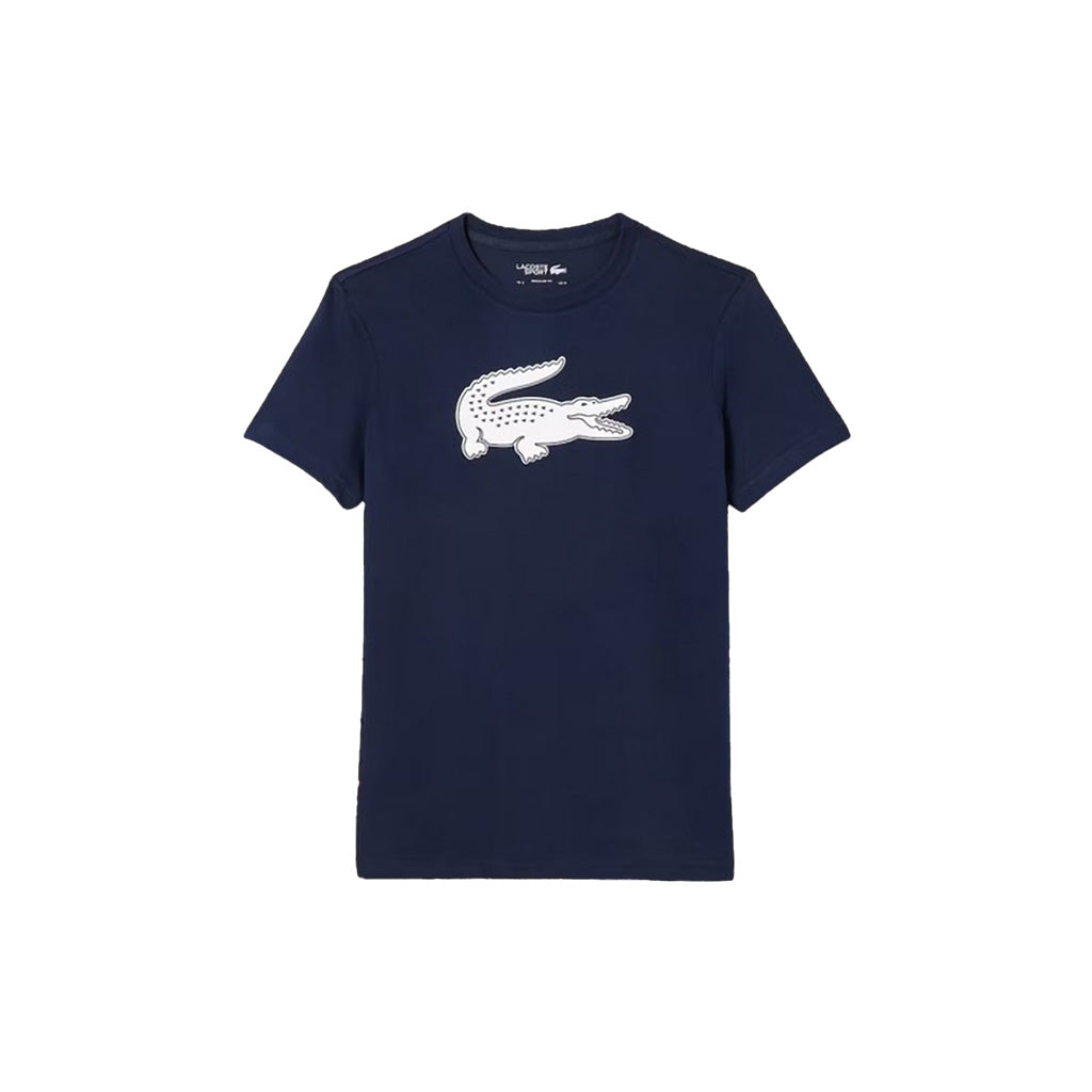 Lacoste Men's Ultra-Dry Logo Sport T-Shirt Navy Blue