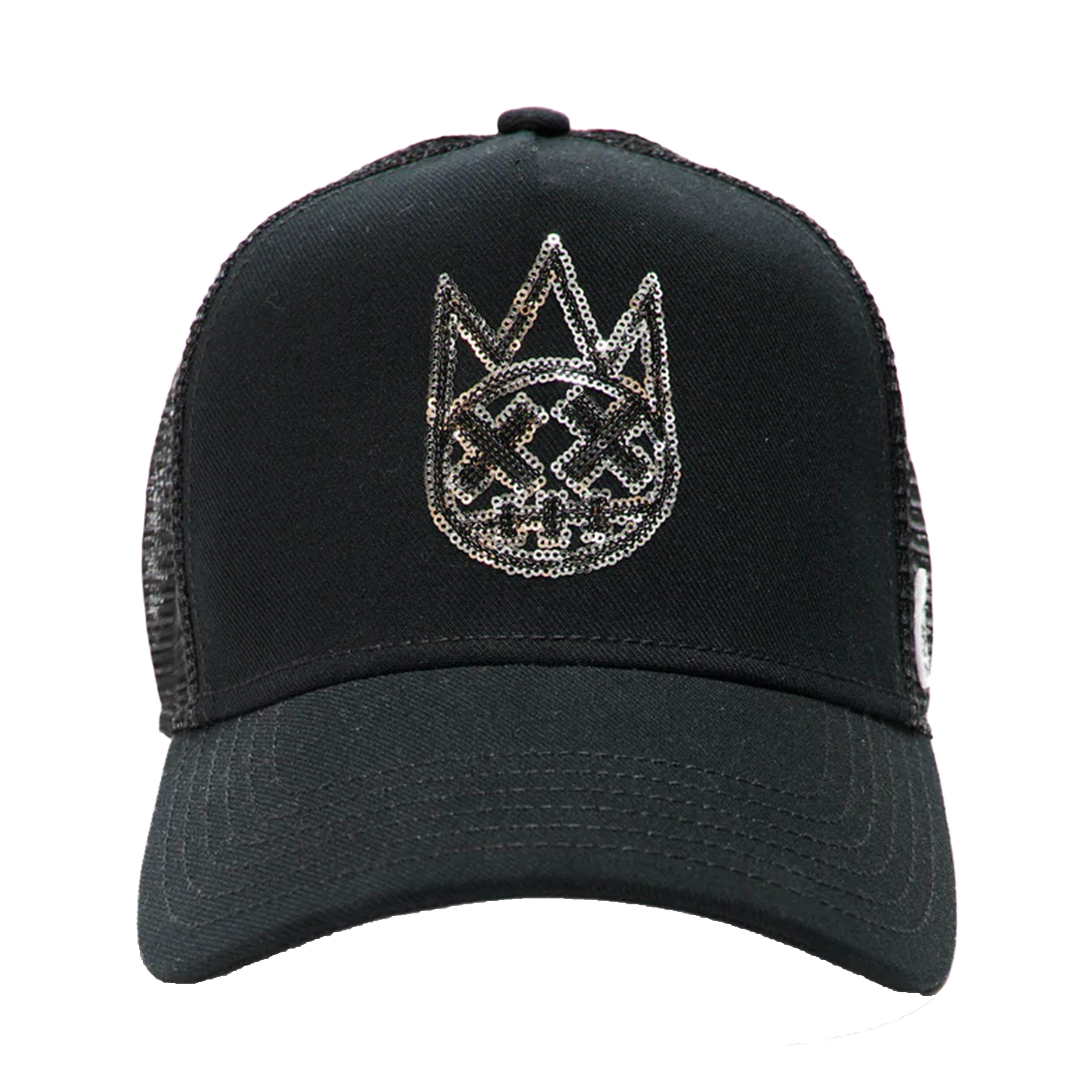 Sequins Trucker Hat In Black