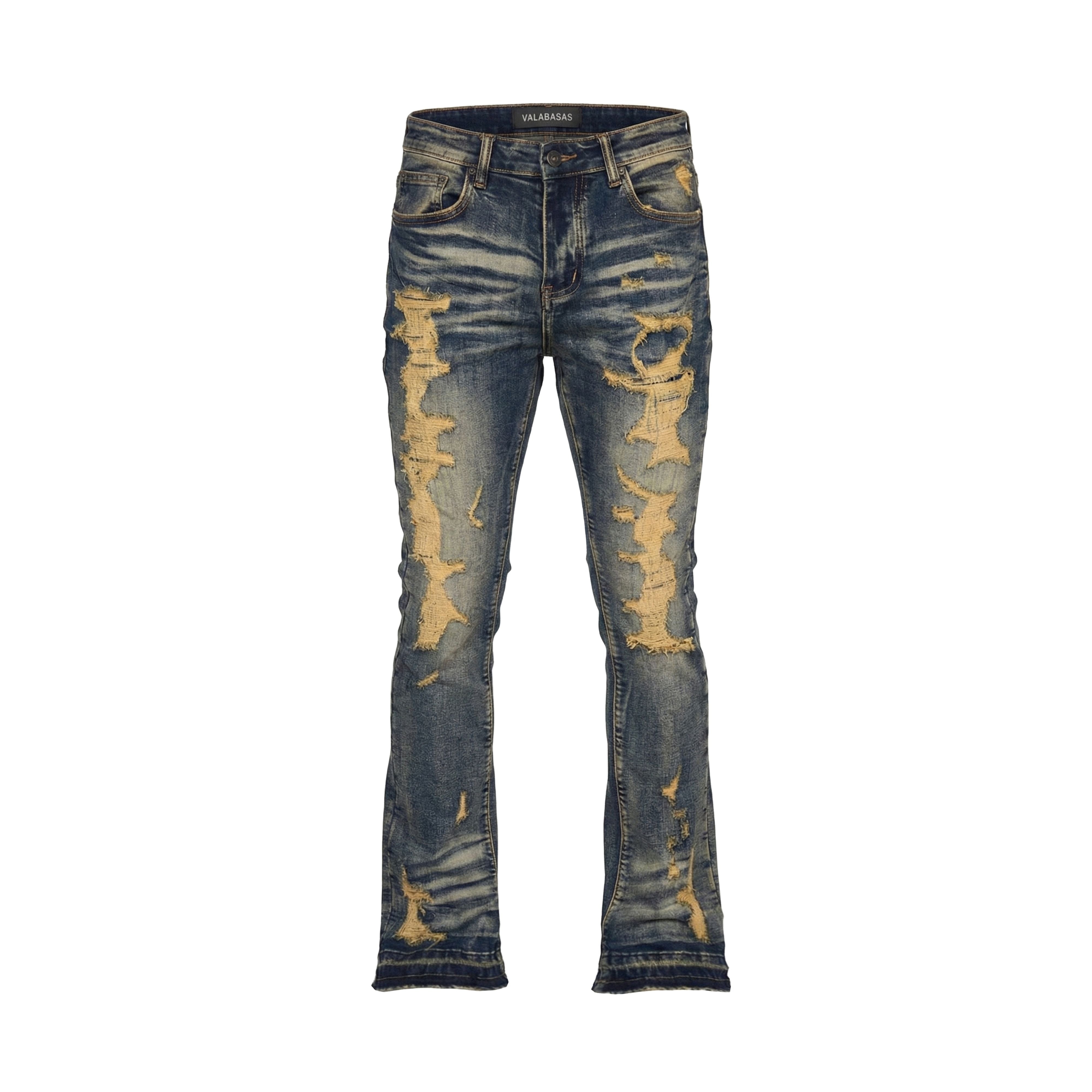 Tearaway Stacked Flare Jean Dark Vintage Washed