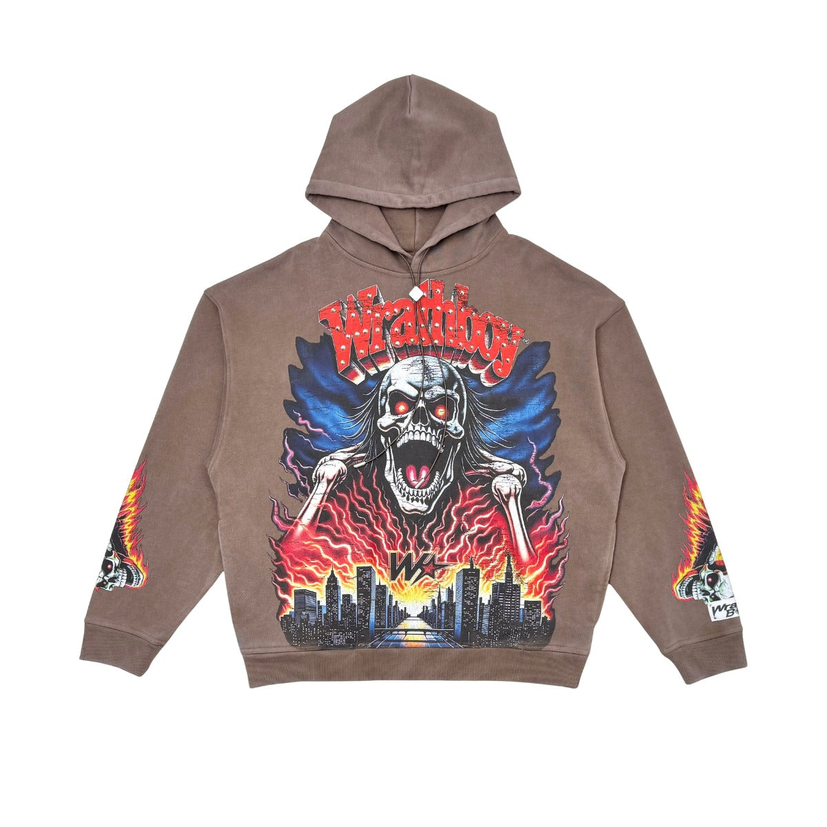 Wrathboy No Hard Feelings Hoodie Vintage Brown
