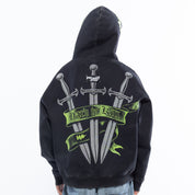 Wrathboy 3 Sword Full-Zip Hoodie Black