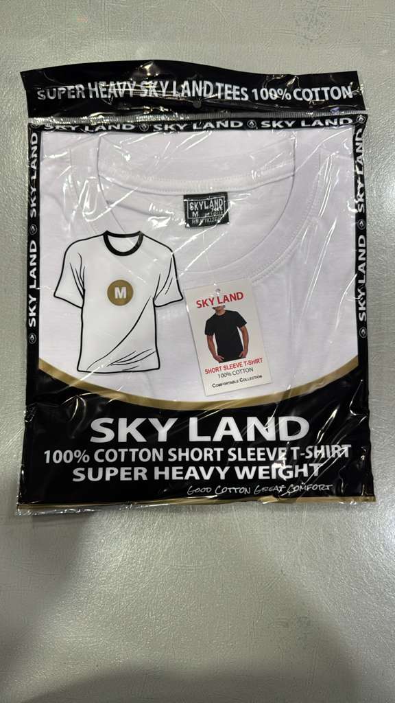Inmate Package |Sky Land 100% Cotton Short Sleeve T-shirt (Heavyweight) [$6 for 1]