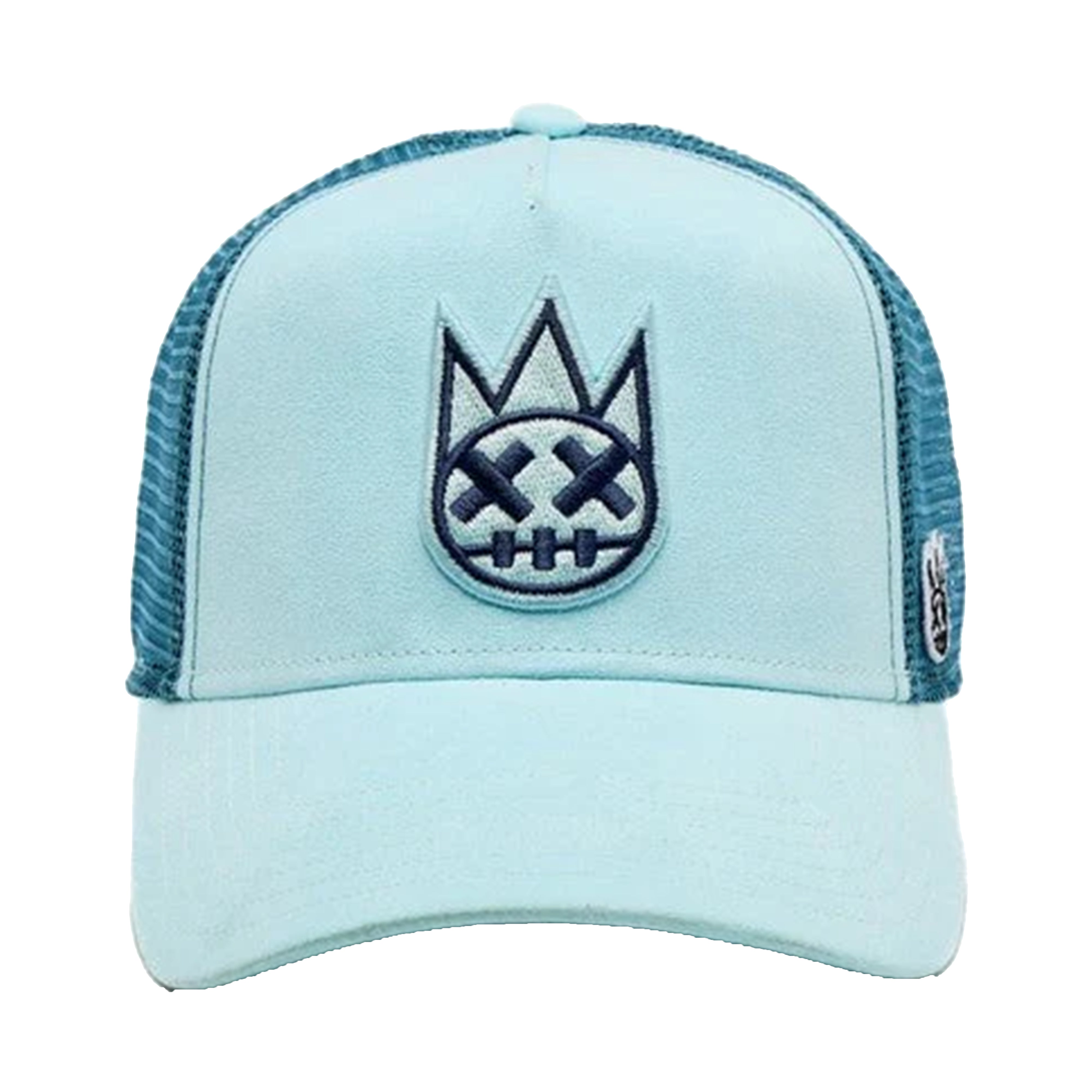 Wholesale Cult's Clean Logo Mesh Back Trucker Hat in Powder Blue