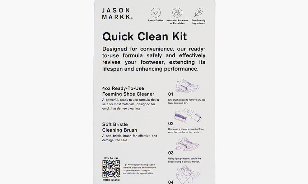 Jason Markk Quick Clean Kit back packaging